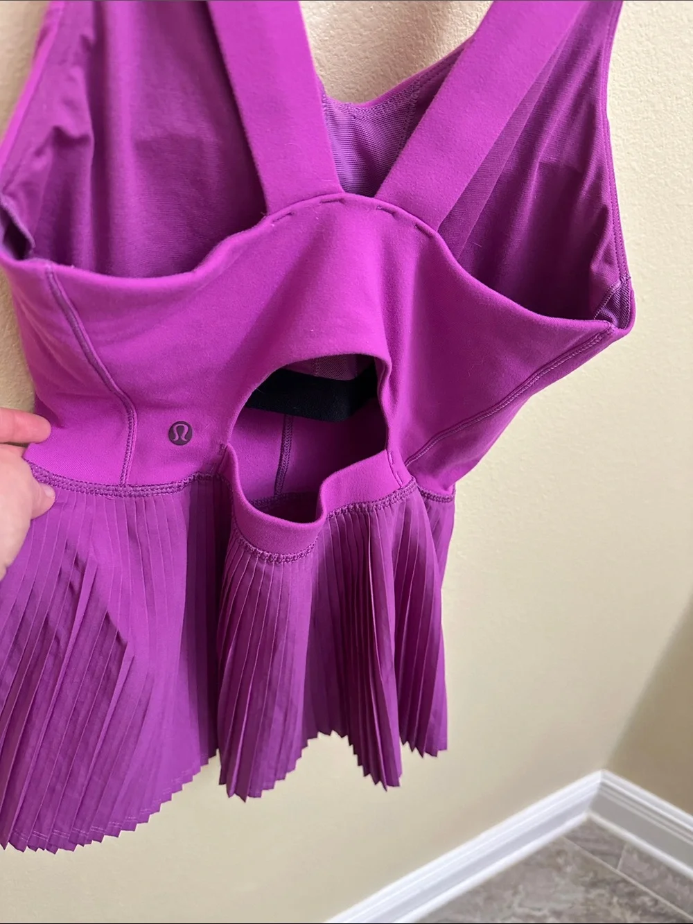 lululemon athletica Purple Pleated Hem Tank Top peplum see measurements - Picture 3 of 7